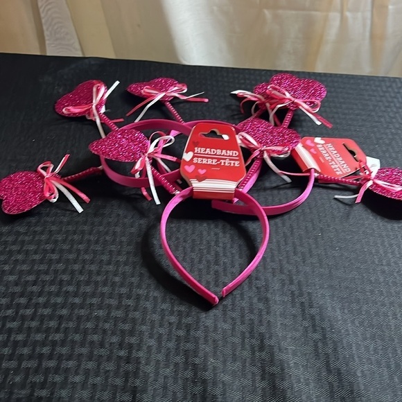 Four pink Valentines Headbands - Picture 5 of 5